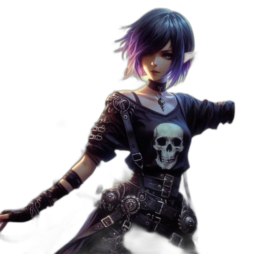 concept art, fantasy art, cyberpunk, pixel art transparent PNG cut-out