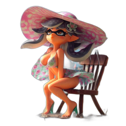 dress, hat, animal, staff transparent PNG cut-out