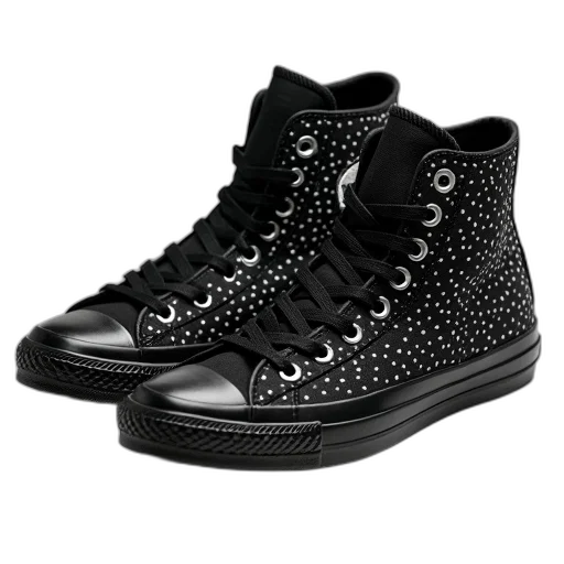 shoes, pair, black, high-top transparent PNG cut-out