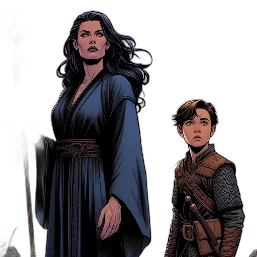 comic book art, concept art, earth tones, woman transparent PNG cut-out
