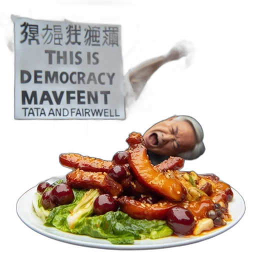 food, protest, scene, shows transparent PNG cut-out