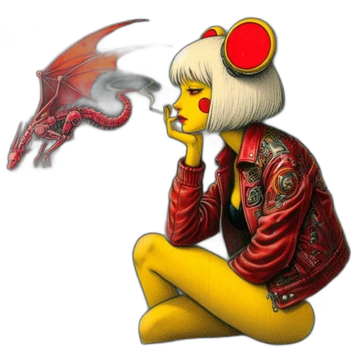jacket, dragon, robot, jewelry transparent PNG cut-out