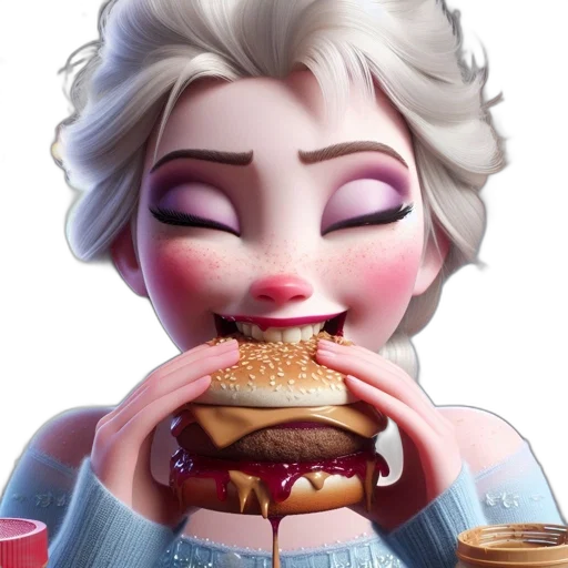 food, face, concept art, 3d render transparent PNG cut-out