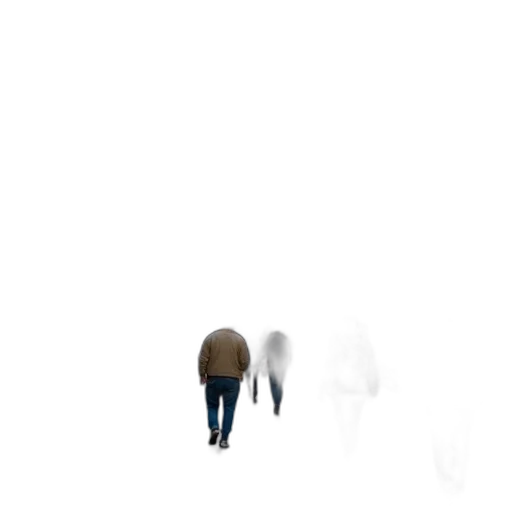 jacket, hair, robot, staff transparent PNG cut-out