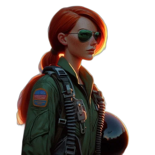 jacket, weapon, face, concept art transparent PNG cut-out