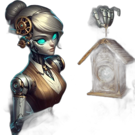 robot, concept art, fantasy art, 3d render transparent PNG cut-out