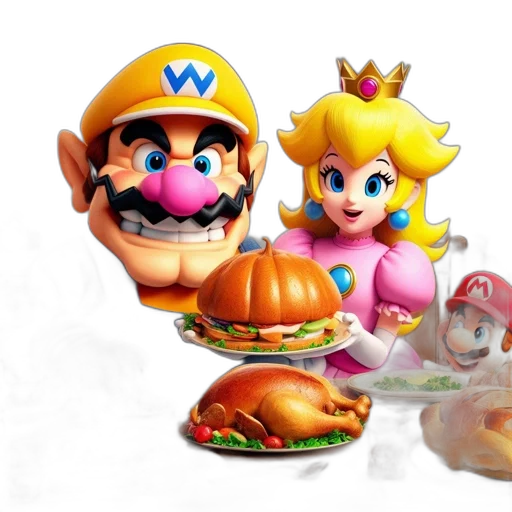 food, crown, 3d render, concept art transparent PNG cut-out