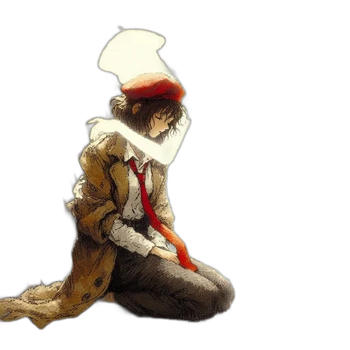 hat, jacket, staff, sword transparent PNG cut-out