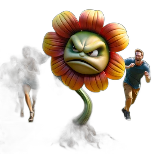 creature, flower, concept art, 3d render transparent PNG cut-out