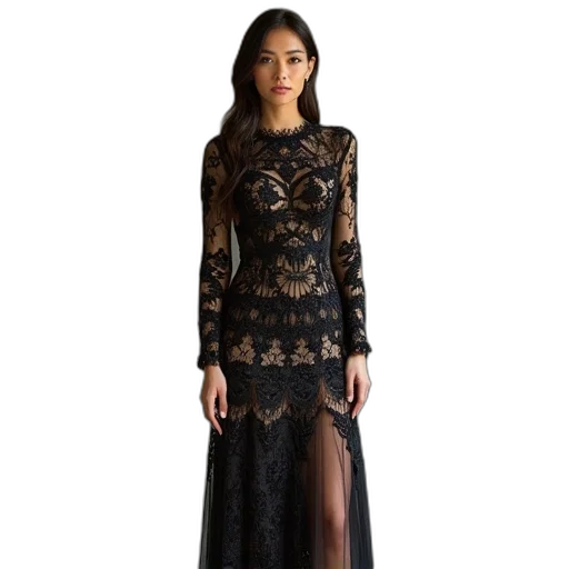 dress, dark, alice, long transparent PNG cut-out