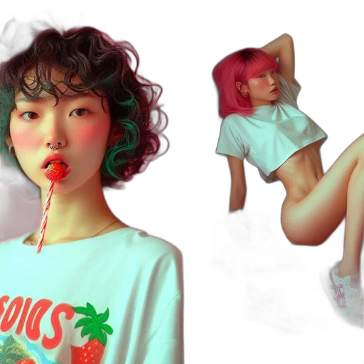 vaporwave, photorealistic, concept art, fantasy art transparent PNG cut-out