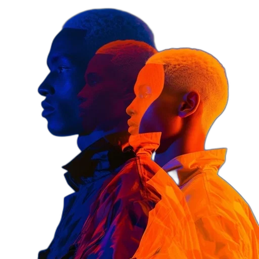 jacket, face, concept art, neon lights transparent PNG cut-out