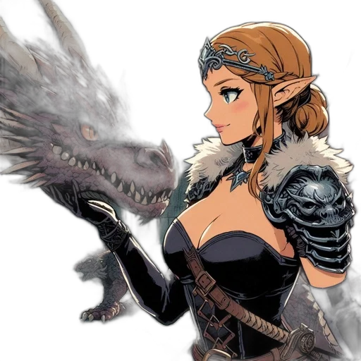dragon, weapon, sword, fantasy art transparent PNG cut-out