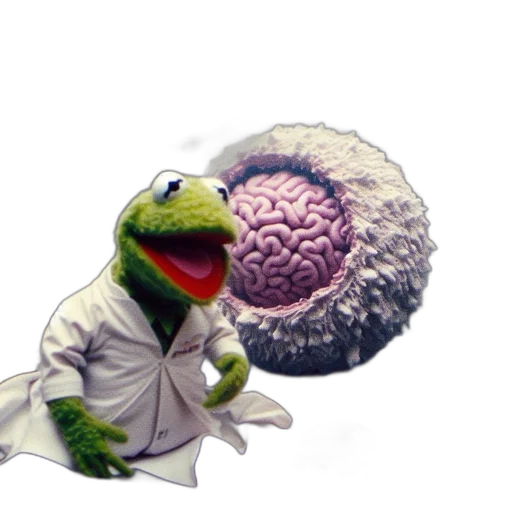 3d render, outer space, green, frog transparent PNG cut-out