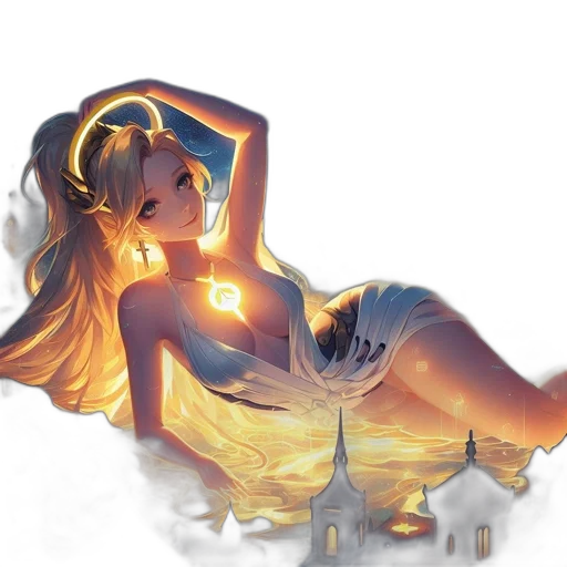 dress, crown, jewelry, fantasy art transparent PNG cut-out