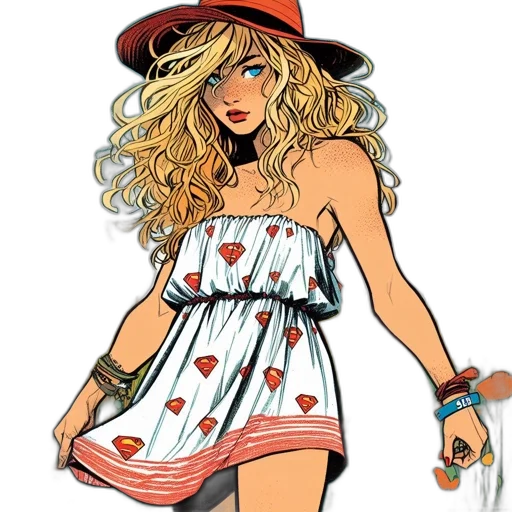 dress, comic book art, cartoon, concept art transparent PNG cut-out