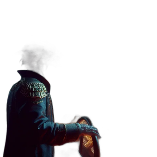 jacket, weapon, mask, staff transparent PNG cut-out
