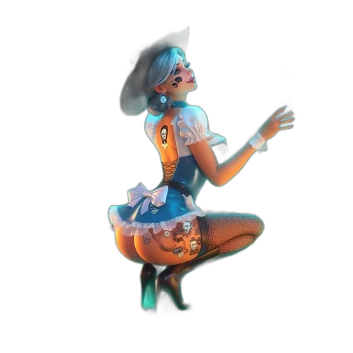 dress, robot, weapon, staff transparent PNG cut-out