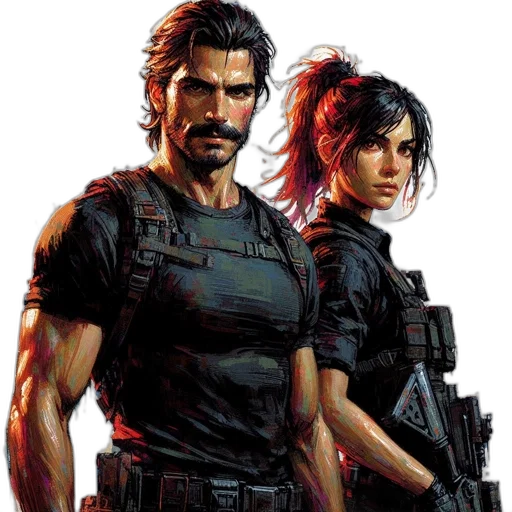 concept art, comic book art, cyberpunk, pixel art transparent PNG cut-out