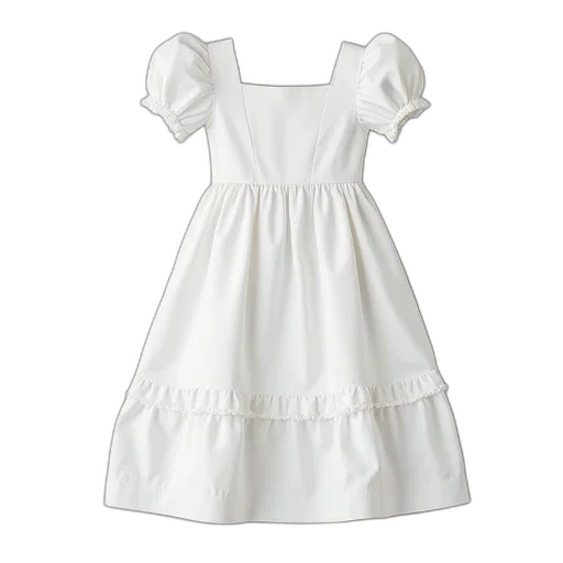 dress, white, ruffles, sweetheart transparent PNG cut-out