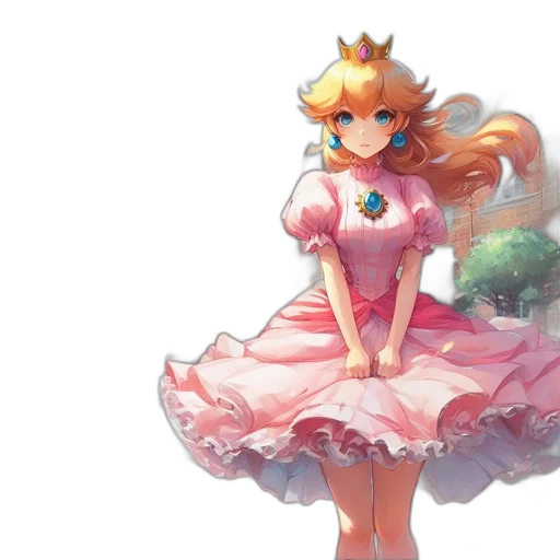 dress, crown, concept art, 3d render transparent PNG cut-out