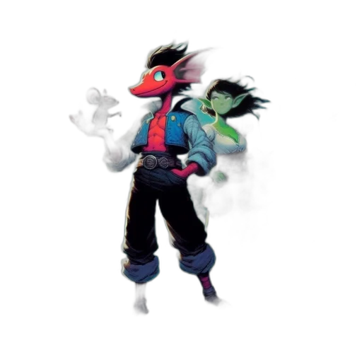 dragon, jacket, creature, mask transparent PNG cut-out