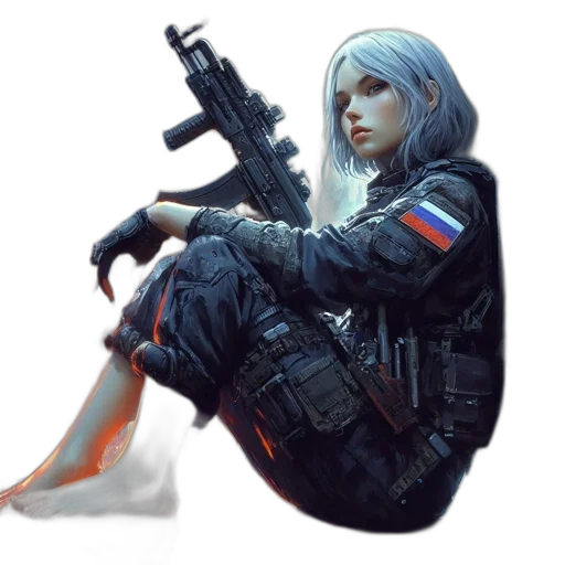 weapon, jacket, face, robot transparent PNG cut-out
