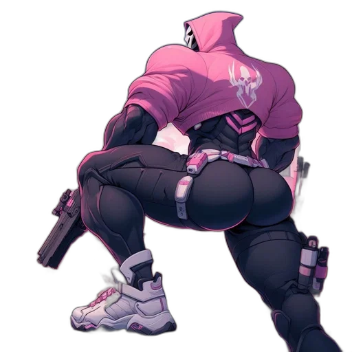 weapon, jacket, robot, staff transparent PNG cut-out