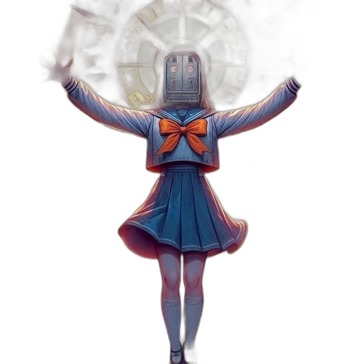 robot, dress, mask, staff transparent PNG cut-out
