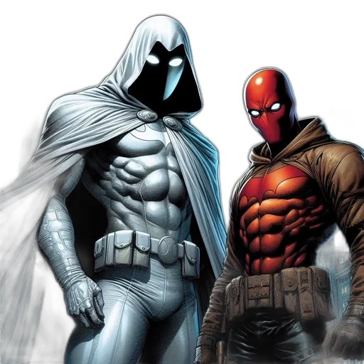 comic book art, concept art, two, iconic transparent PNG cut-out