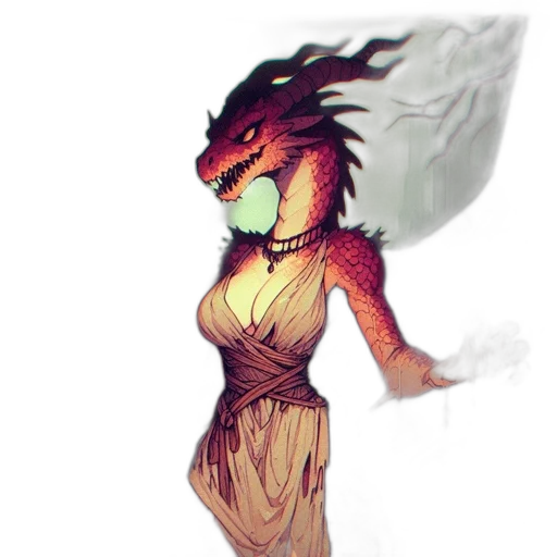 dragon, dress, creature, mask transparent PNG cut-out