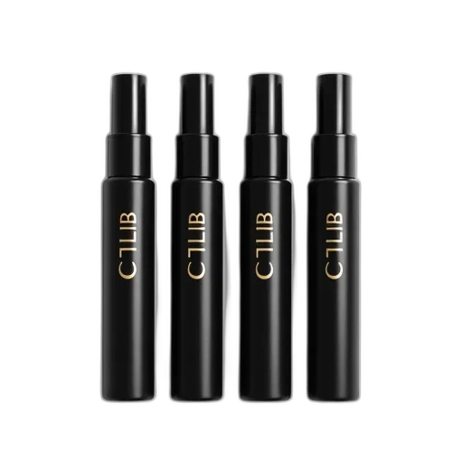 set, four, black, cylindrical transparent PNG cut-out