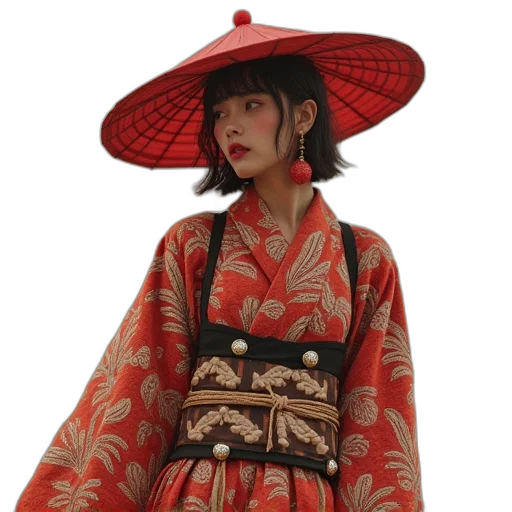 dress, umbrella, staff, jacket transparent PNG cut-out
