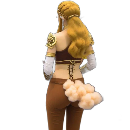 staff, jacket, dress, hair transparent PNG cut-out