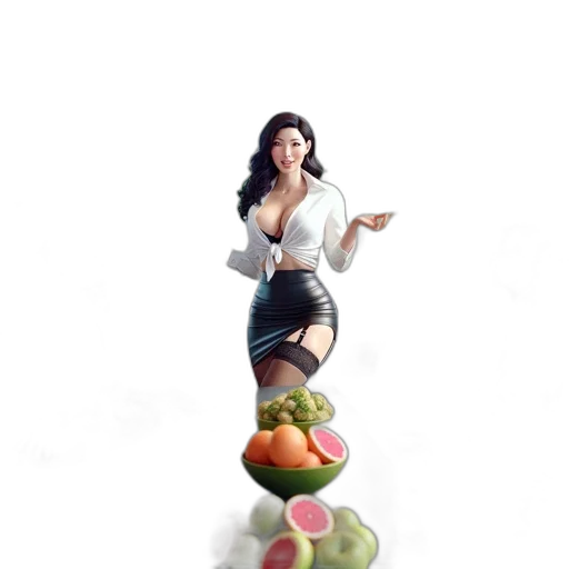 food, dress, staff, 3d render transparent PNG cut-out