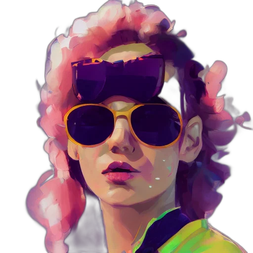 face, jacket, cyberpunk, photorealistic transparent PNG cut-out