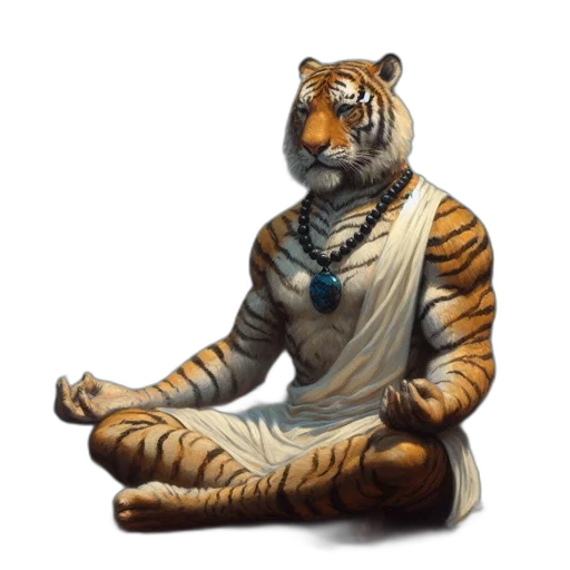 animal, staff, oil painting, photorealistic transparent PNG cut-out