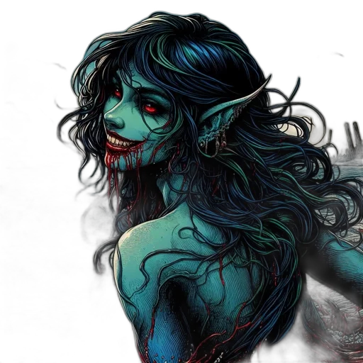 creature, fantasy art, concept art, watercolor transparent PNG cut-out