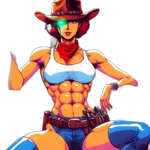 hat, robot, weapon, comic book art transparent PNG cut-out