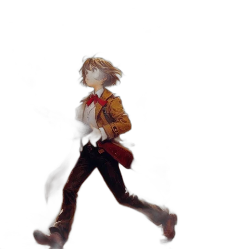 robot, jacket, staff, creature transparent PNG cut-out