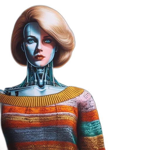 robot, dress, hair, jacket transparent PNG cut-out