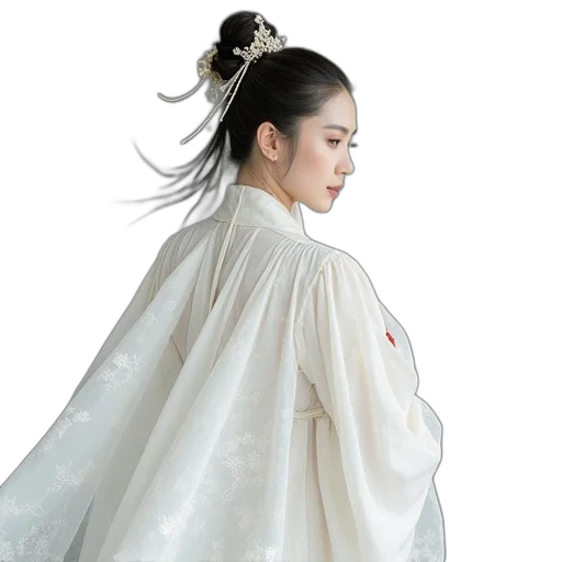 dress, staff, dragon, photorealistic transparent PNG cut-out