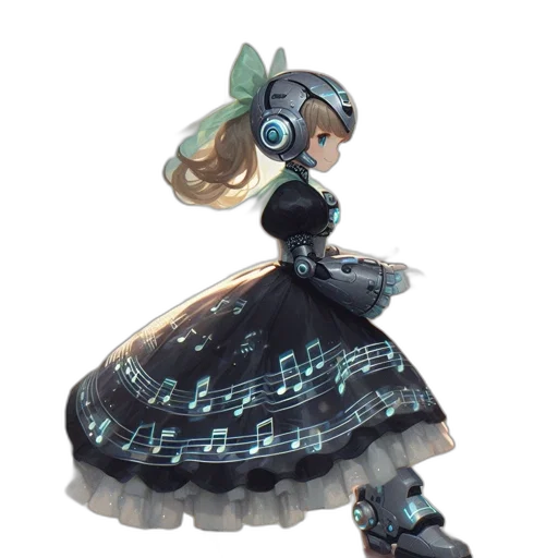 dress, robot, jewelry, staff transparent PNG cut-out