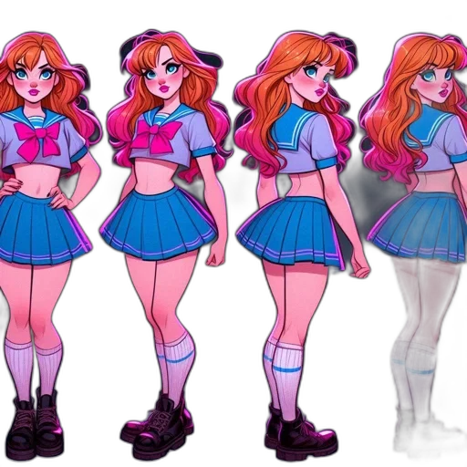 dress, concept art, cartoon, vaporwave transparent PNG cut-out
