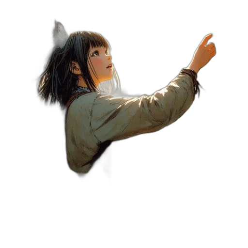 staff, weapon, dragon, hair transparent PNG cut-out