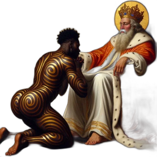 concept art, kneeling, figure, golden transparent PNG cut-out