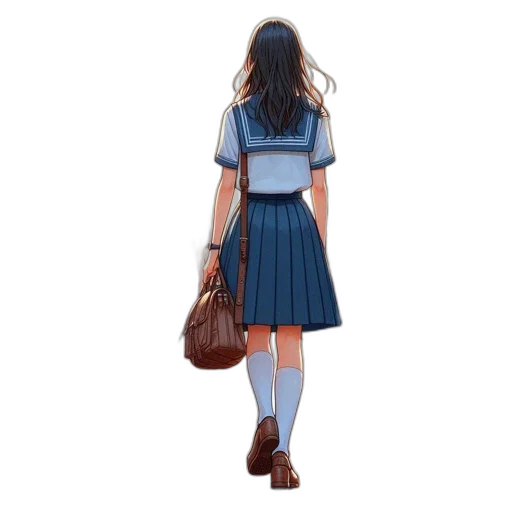 dress, jacket, shoes, hair transparent PNG cut-out