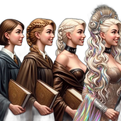 hair, fantasy art, concept art, comic book art transparent PNG cut-out