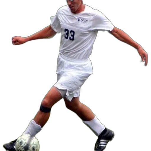 soccer, player, white, uniform transparent PNG cut-out