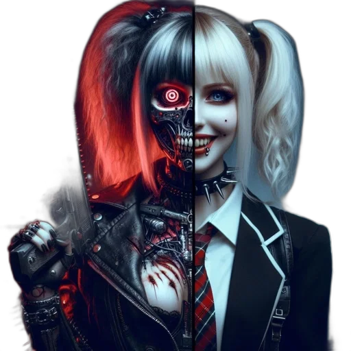 robot, face, mask, weapon transparent PNG cut-out